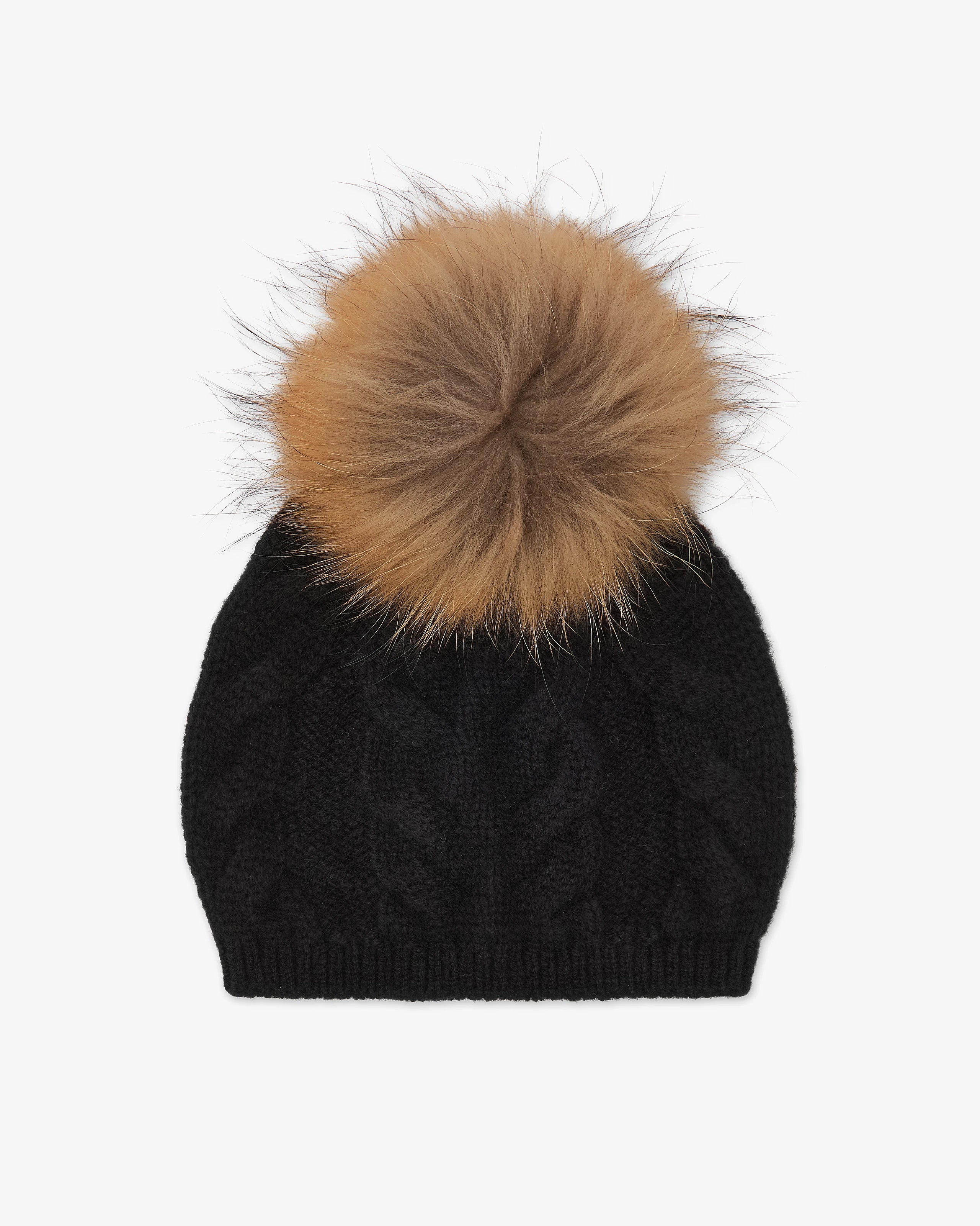 Pom-Pom Hat - Black Cashmere