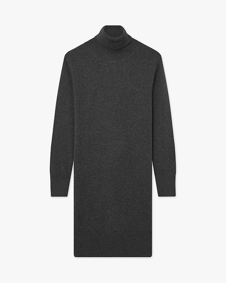 Florenz Turtleneck Dress - Charcoal - Cashmere - Made in Italy Florenz Turtleneck Dress - Charcoal - Cashmere - Made in Italy