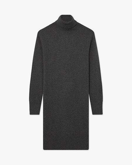 Florenz Turtleneck Dress - Charcoal Cashmere