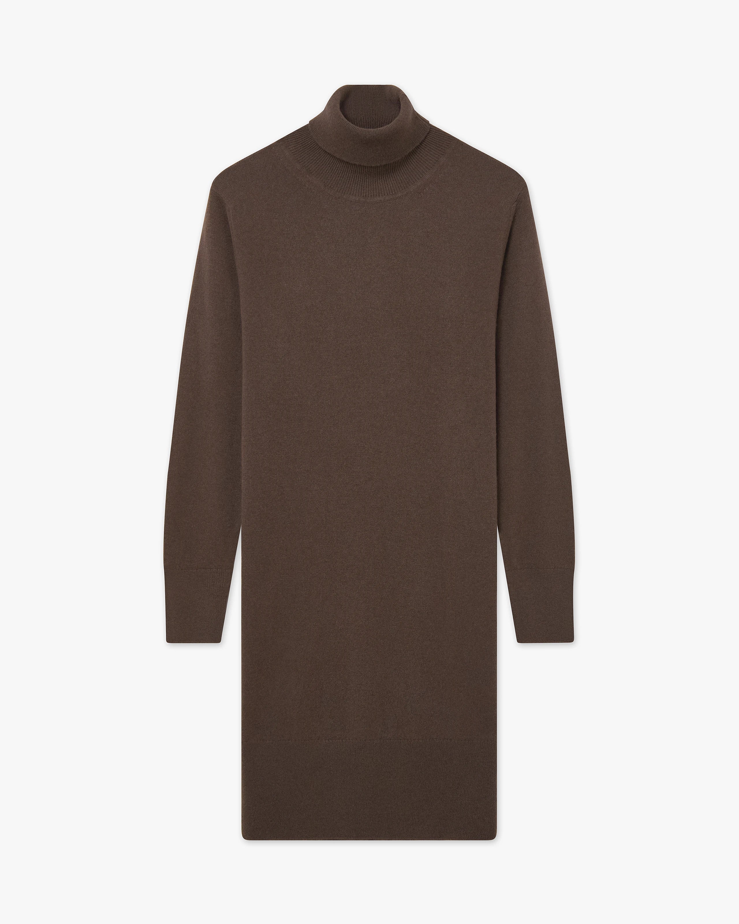 Florenz Turtleneck Dress - Brown Cashmere