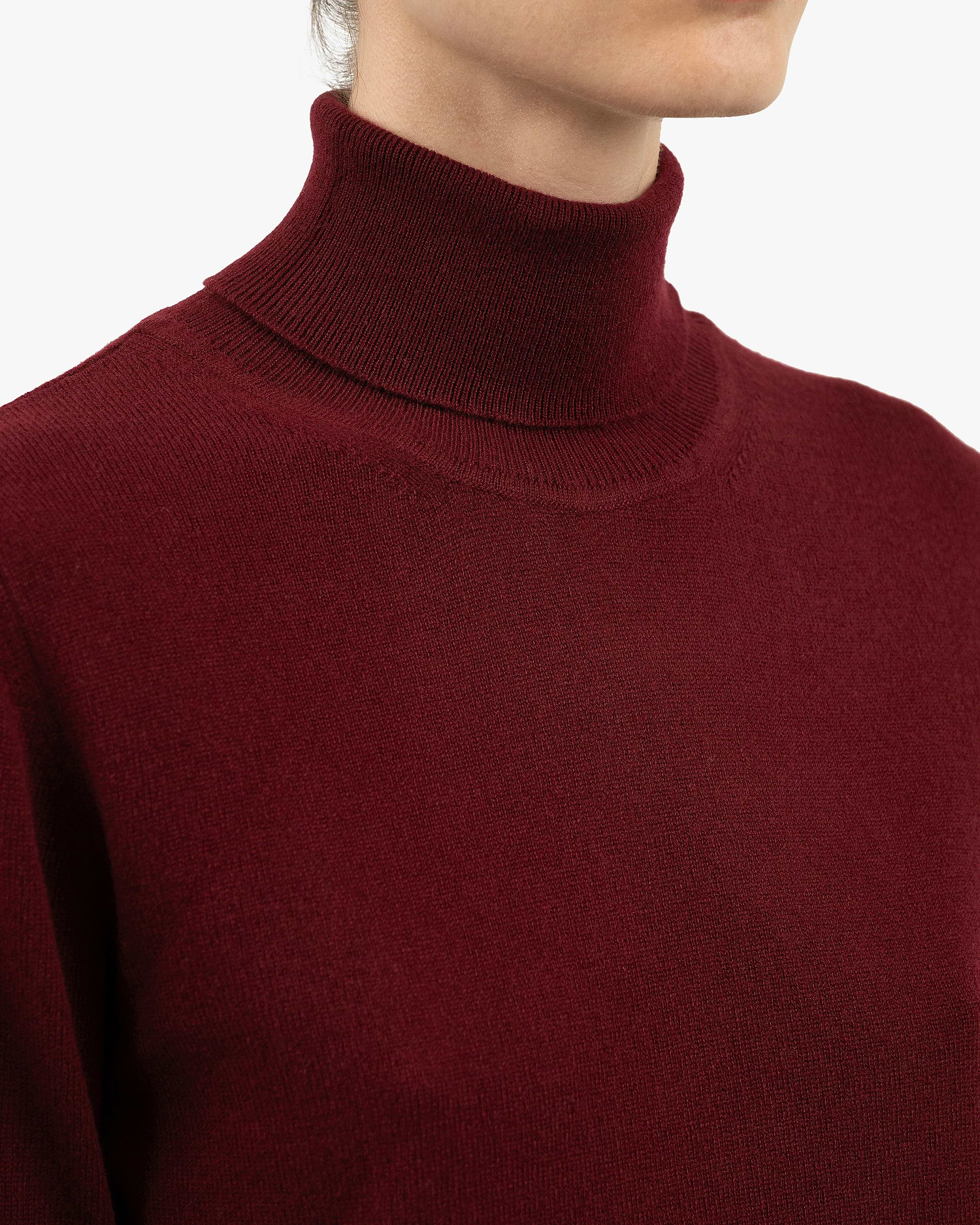Florenz Turtleneck Dress - Bordeaux - Cashmere Florenz Turtleneck Dress - Bordeaux - Cashmere