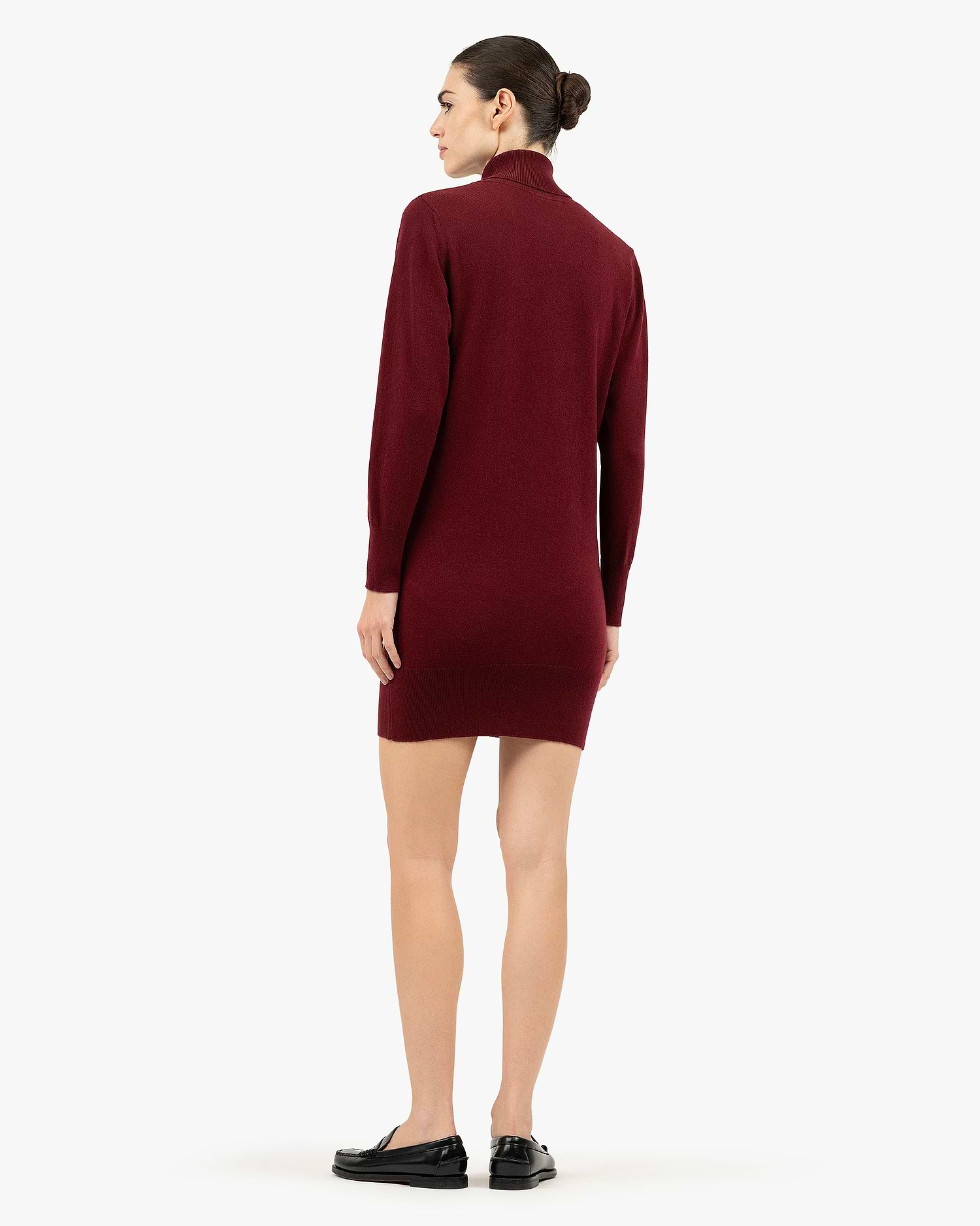open lace back dress Florenz Turtleneck Dress - Bordeaux - Cashmere open lace back dress Florenz Turtleneck Dress - Bordeaux - Cashmere