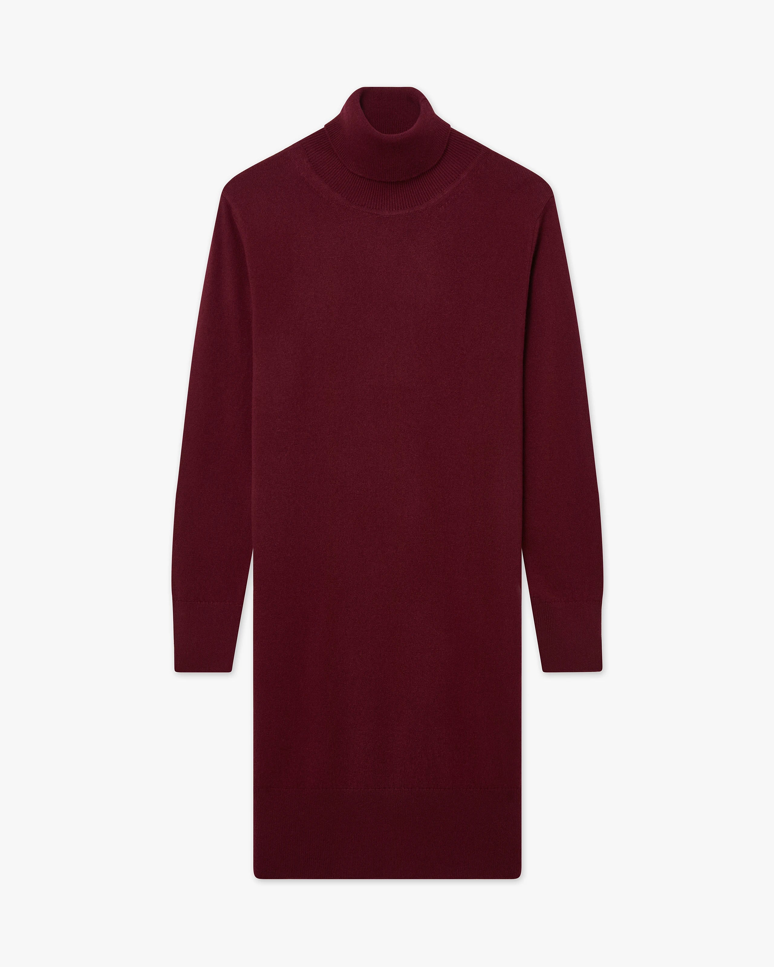 Florenz Turtleneck Dress - Bordeaux - Cashmere - Made in Italy