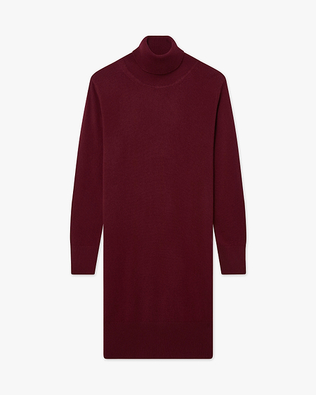 Florenz Turtleneck Dress - Bordeaux Cashmere
