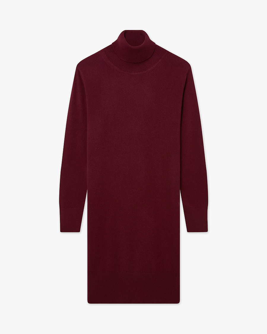 Florenz Turtleneck Dress - Bordeaux Cashmere