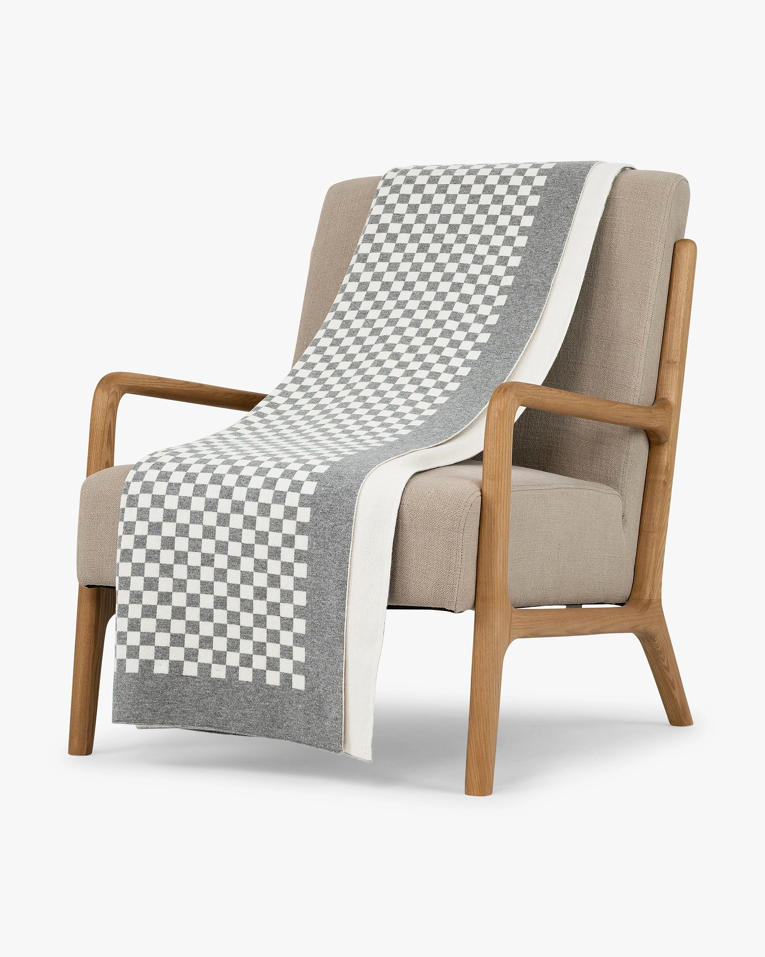 Damier Blanket - Medium Grey Cashmere