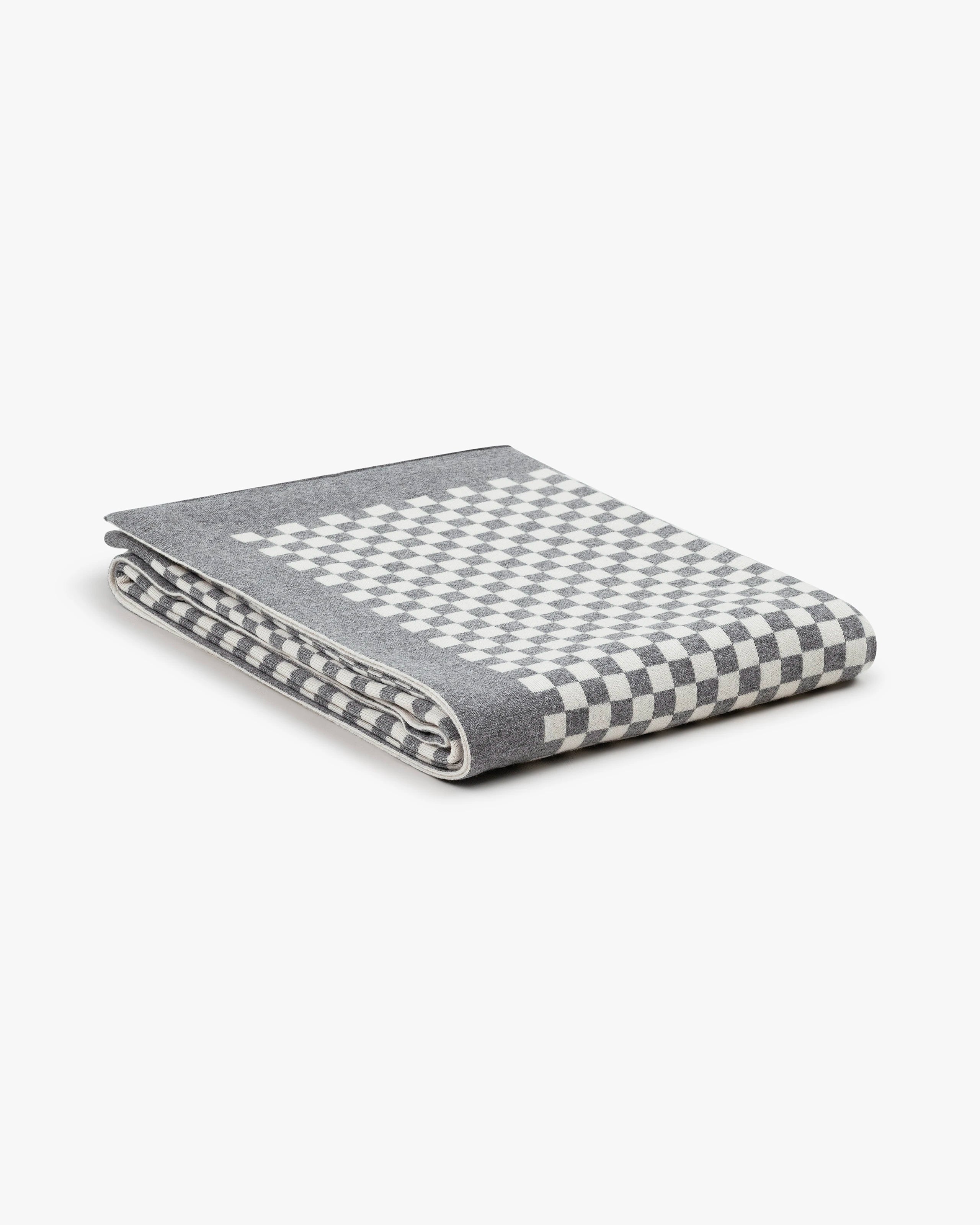 Damier Blanket - Medium Grey Cashmere