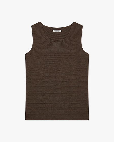 Degradé Ribbed Top - Brown Cashmere