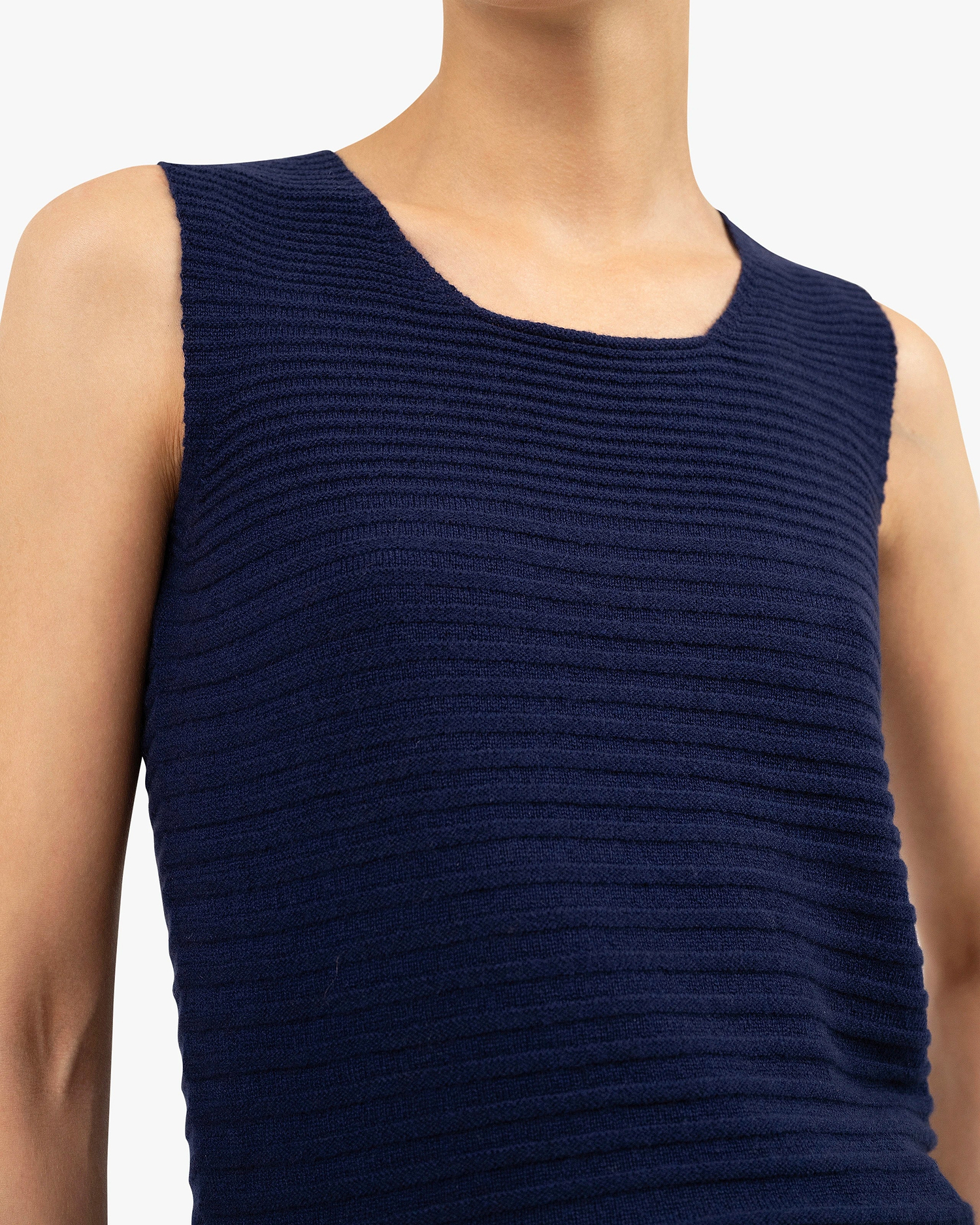 Degradé Ribbed Top - Blue Cashmere