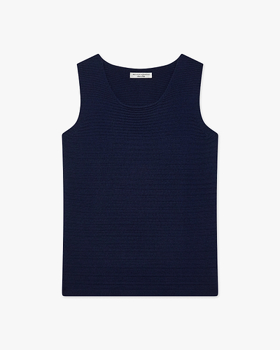 Degradé Ribbed Top - Blue Cashmere