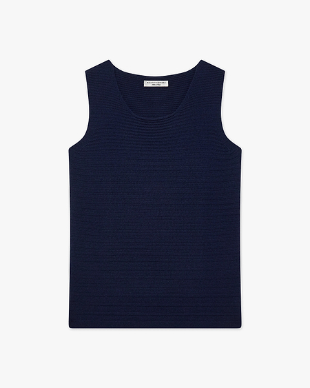 Degradé Ribbed Top - Blue Cashmere