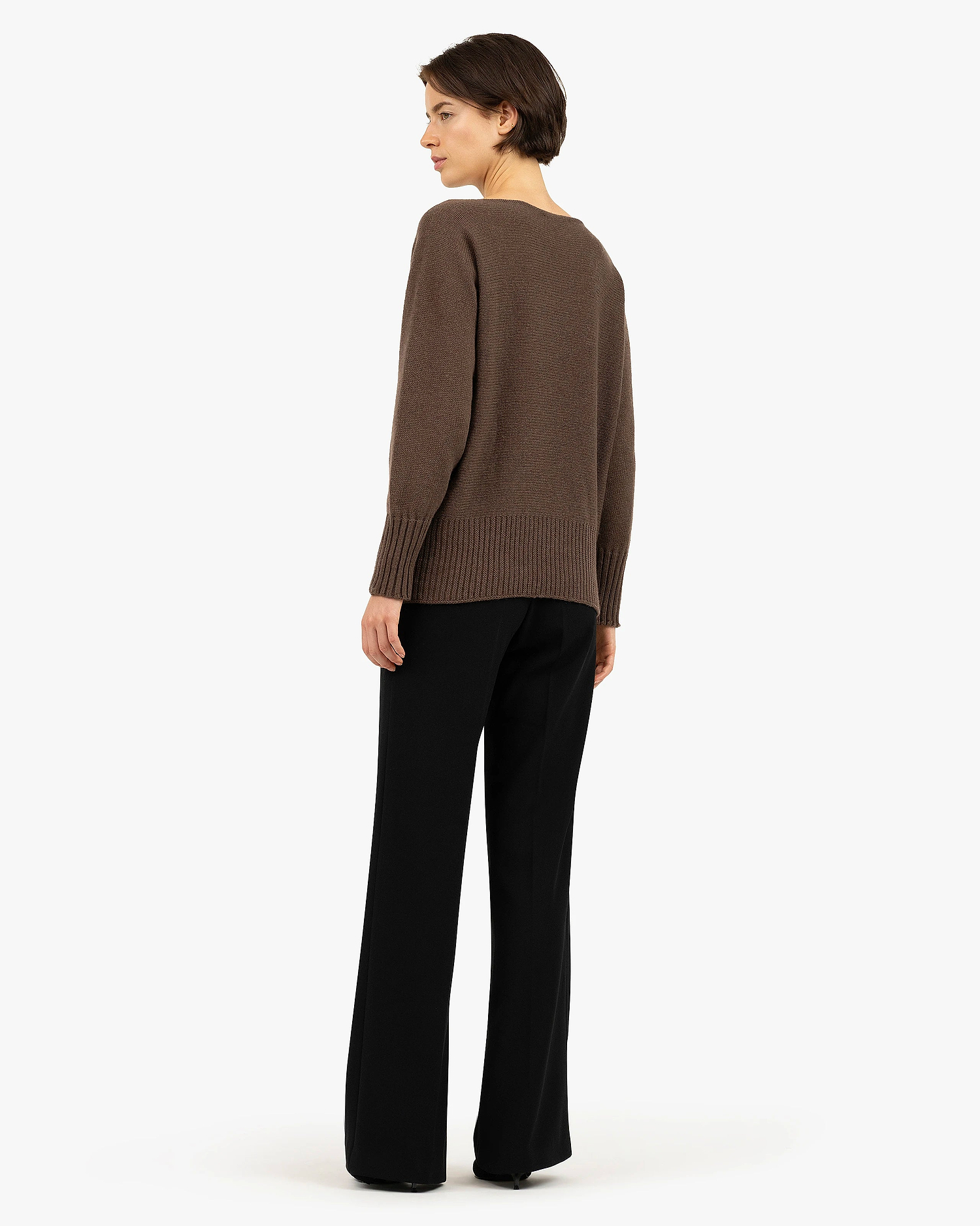 Dolomiti Maxi Boat Neck Sweater - Brown Cashmere