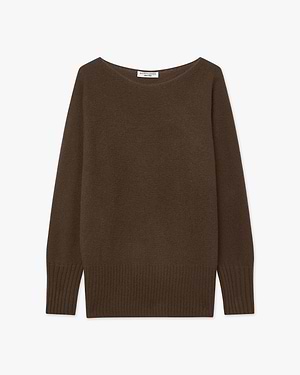 Pull Oversized Col Bateau Dolomiti - Marron