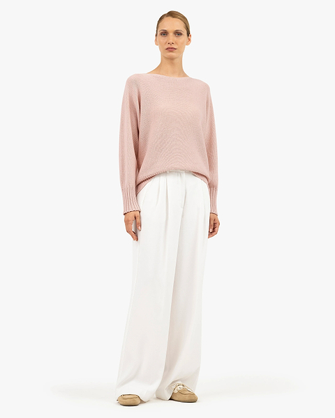 Dolomiti Maxi Boat Neck Sweater - Rose Cashmere