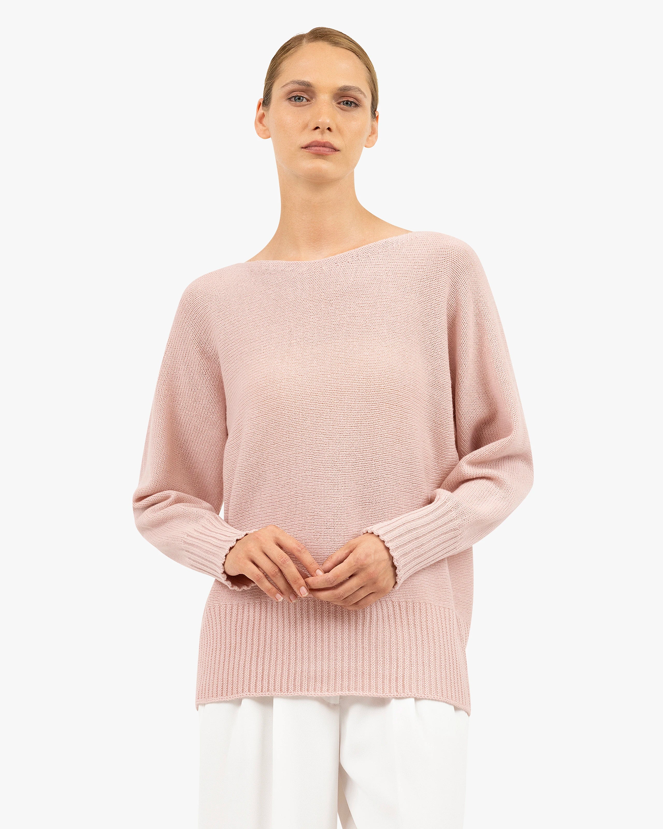 Dolomiti Maxi Boat Neck Sweater - Rose Cashmere