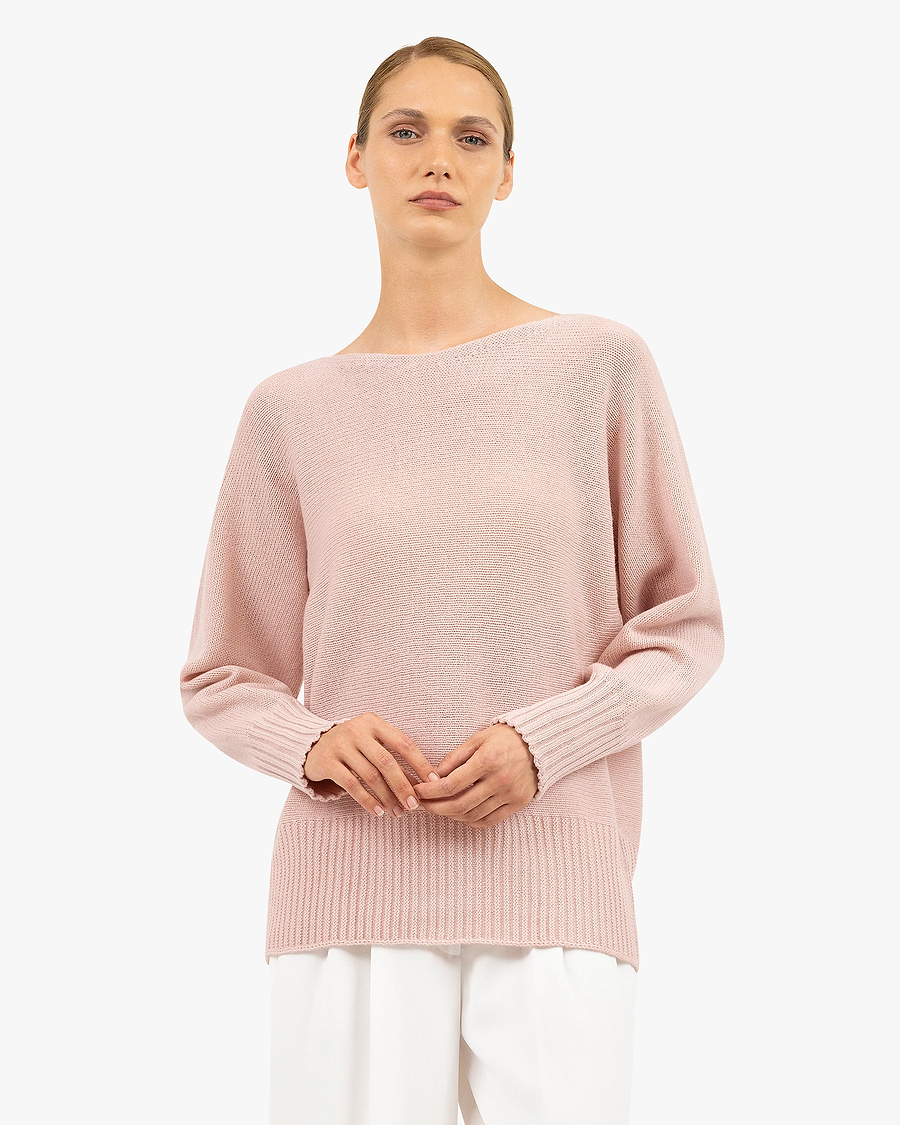 Dolomiti Maxi Boat Neck Sweater - Rose Cashmere