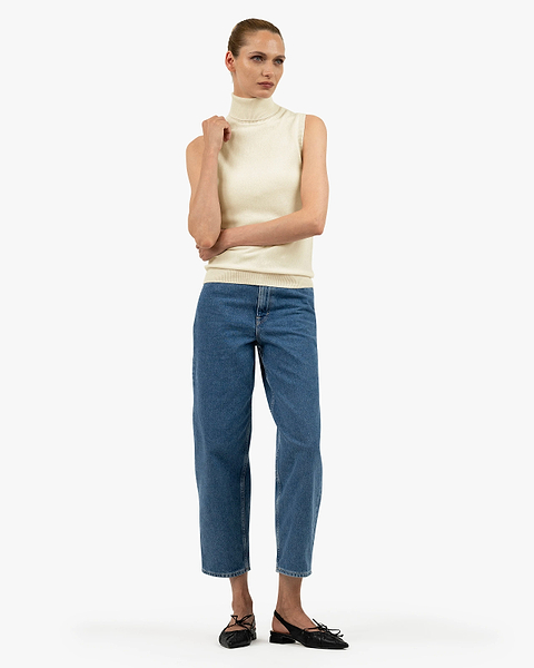 Essential Turtleneck Top - White Cashmere