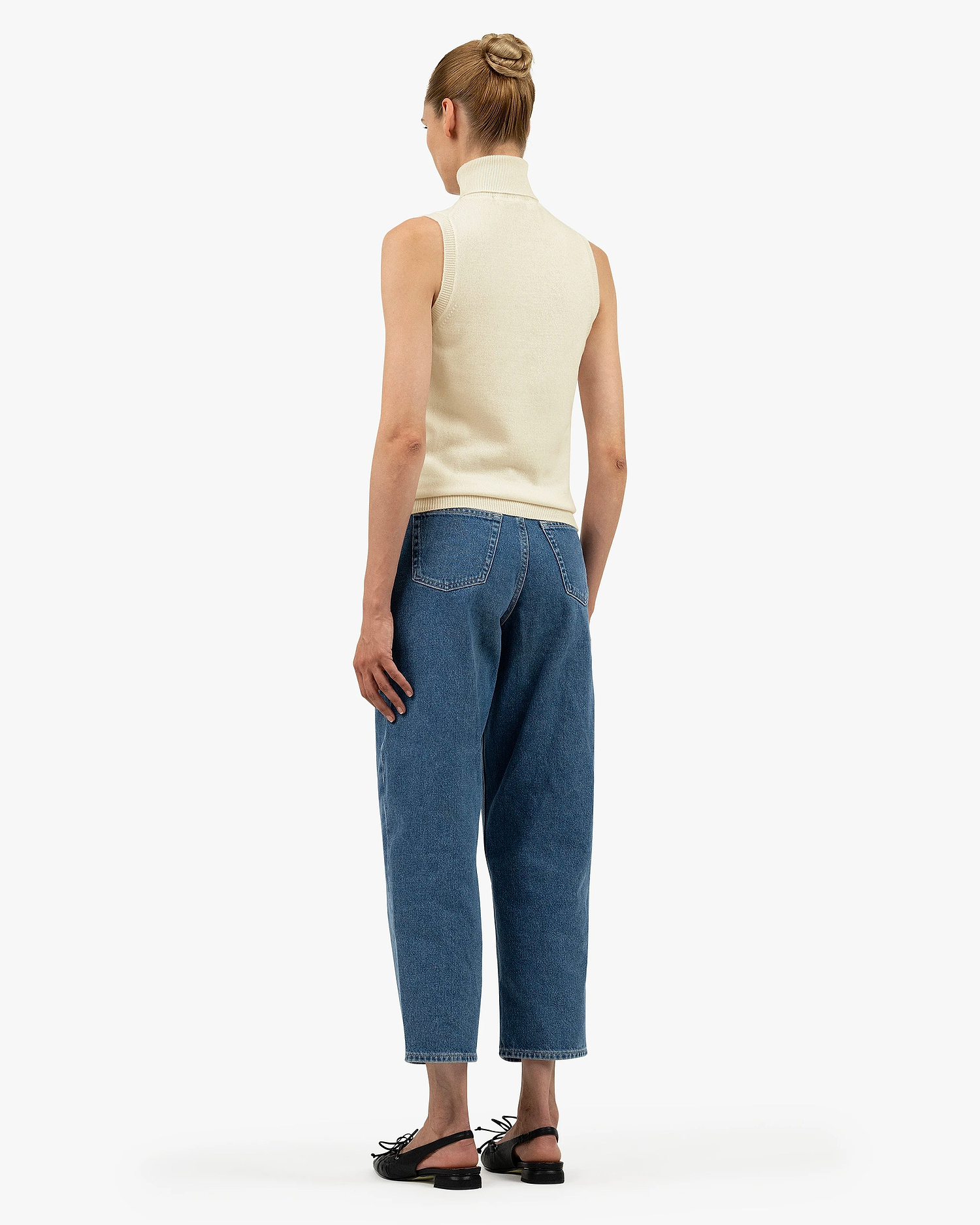 Essential Turtleneck Top - White Cashmere