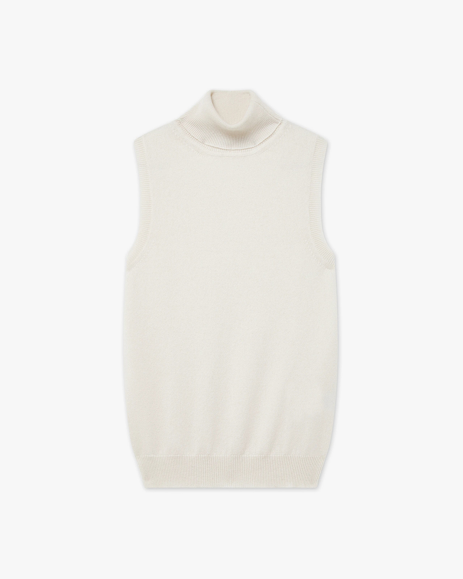 Essential Turtleneck Top - White Cashmere
