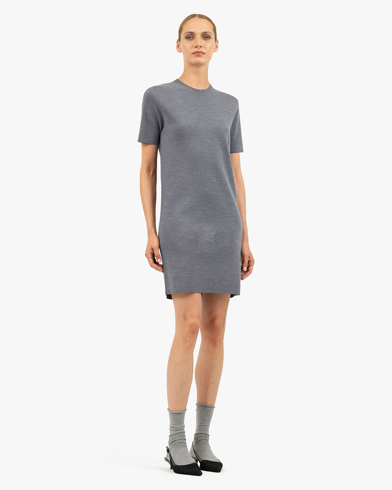 merino wool knit dress Seraphine Dress - Grey - Extrafine Merino