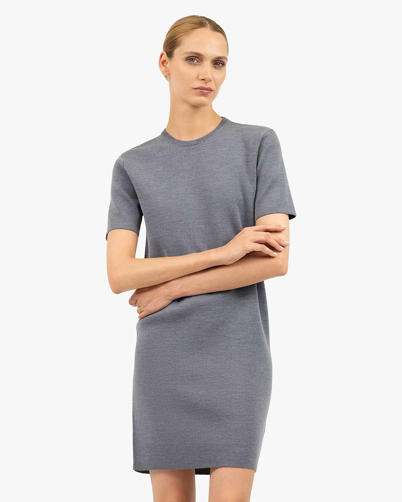 Seraphine Dress - Grey - Extrafine Merino