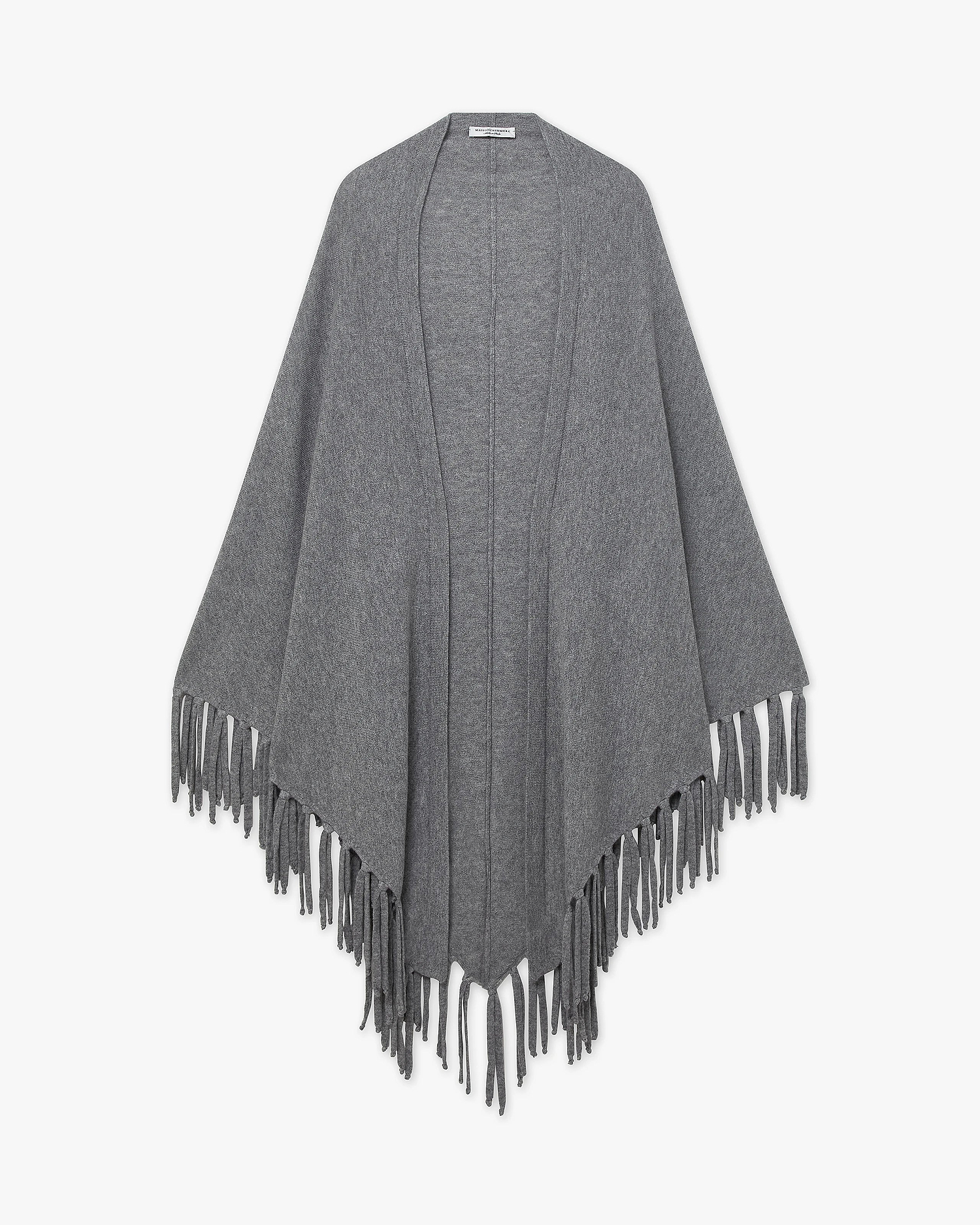 Fringed Wrap - Medium Grey Cashmere