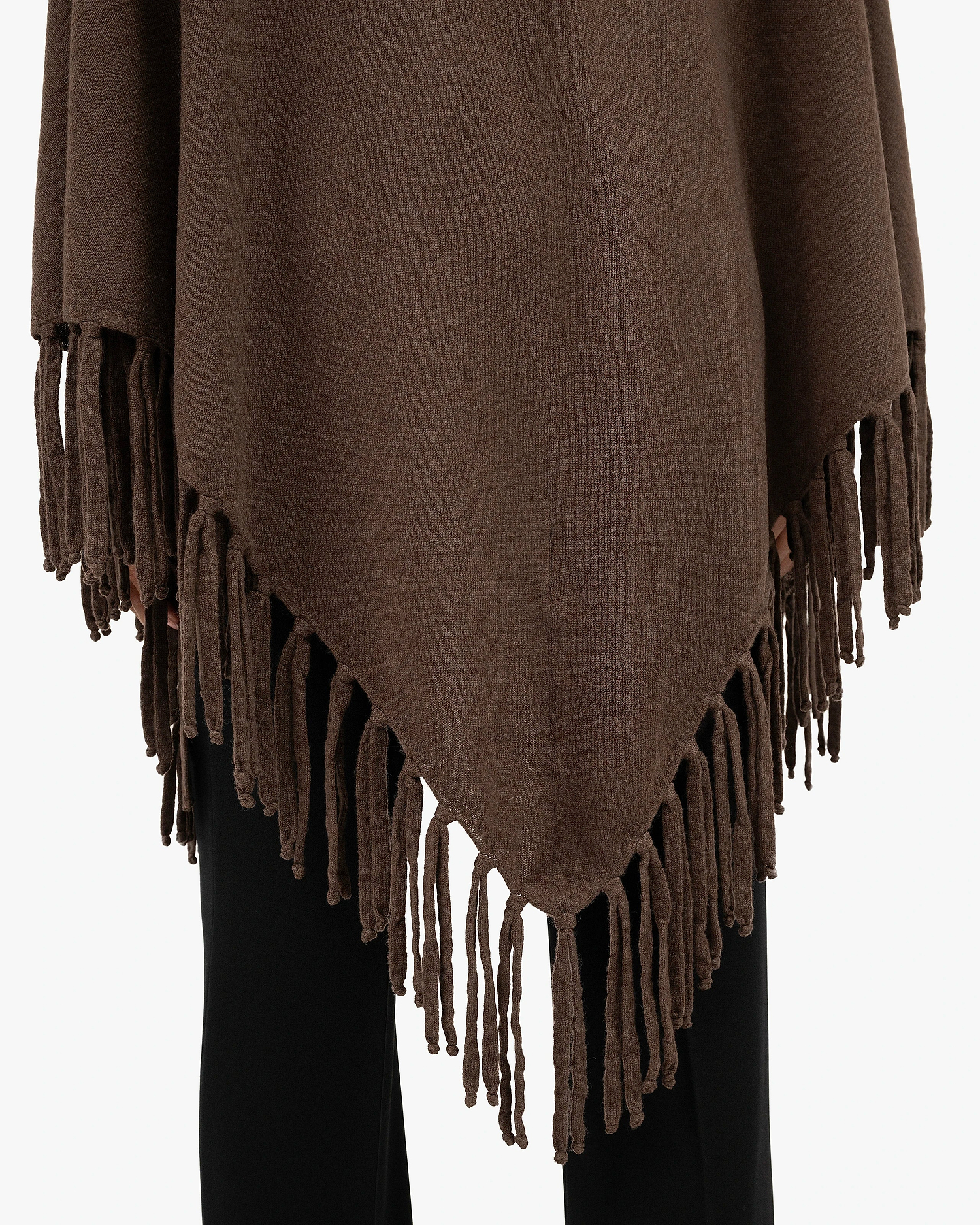 Fringed Wrap - Brown Cashmere