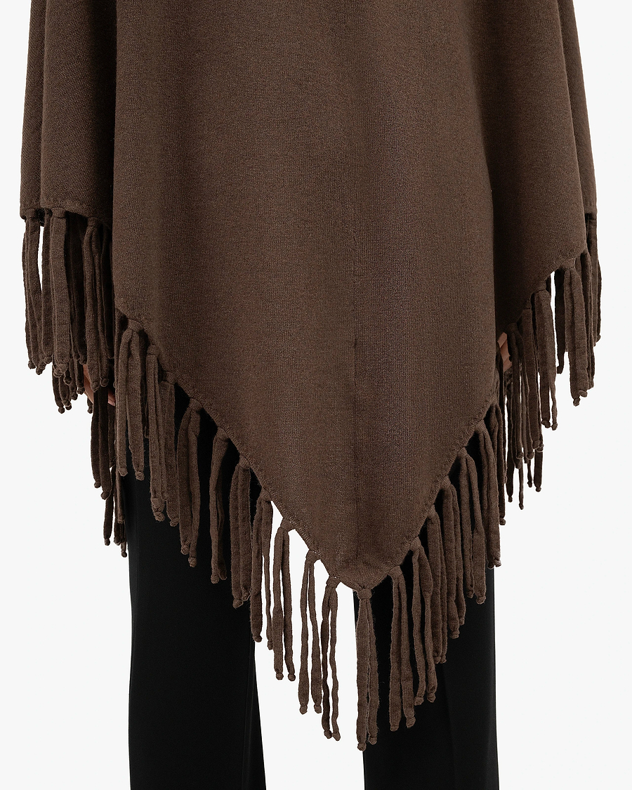 Fringed Wrap - Brown Cashmere