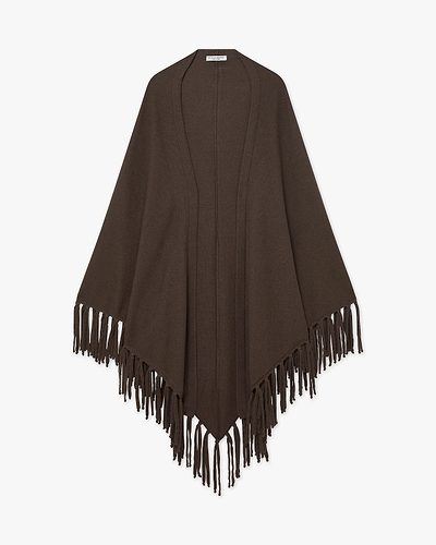Fringed Wrap - Brown Cashmere