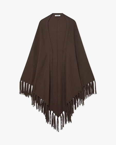 Fringed Wrap - Brown Cashmere