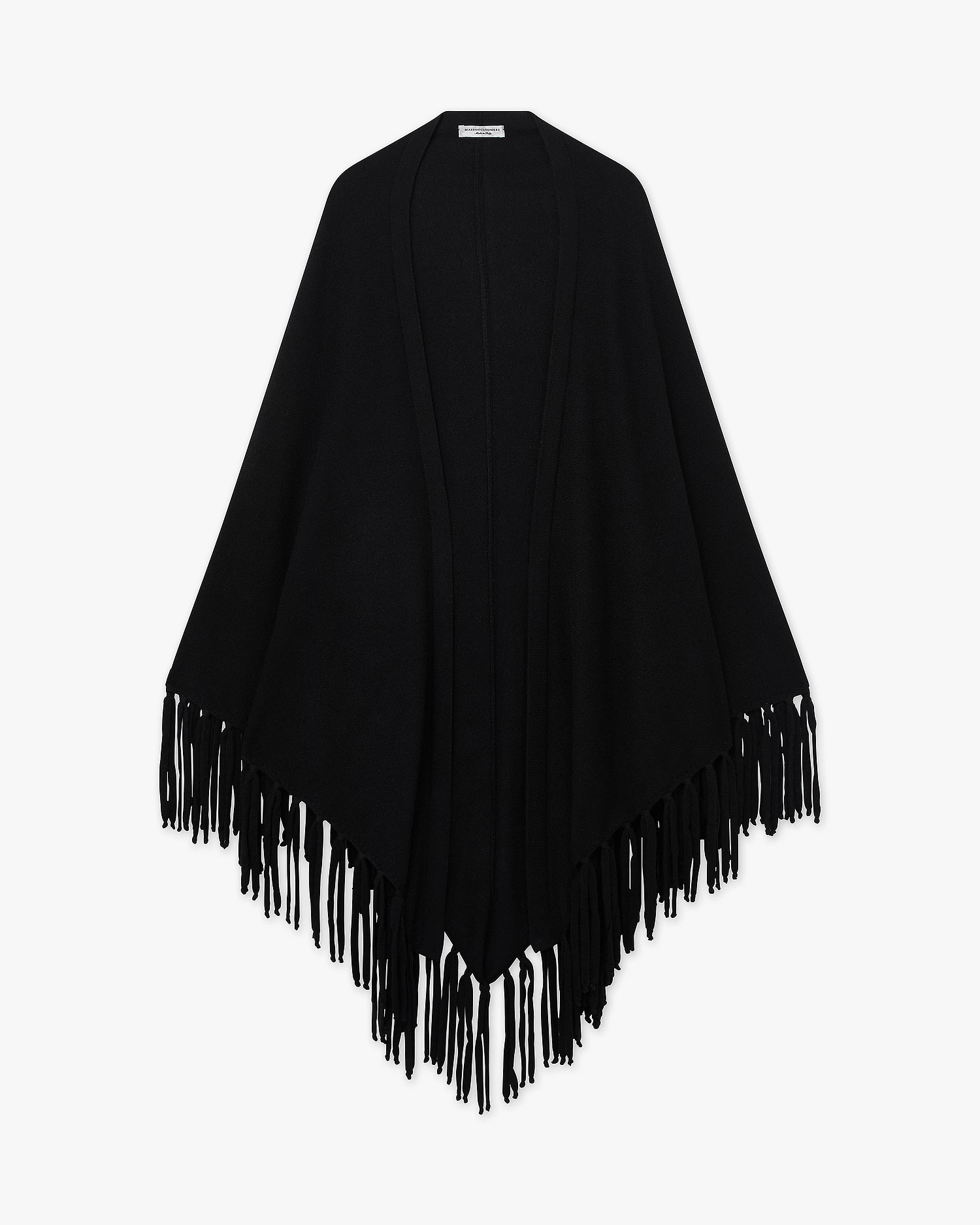 Fringed Wrap - Black Cashmere