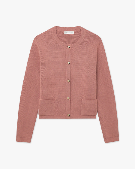 Oasi Crew Neck Cardigan - Blush Cotone