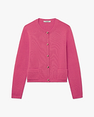 Oasi Rundhals Strickjacke - Fuchsia