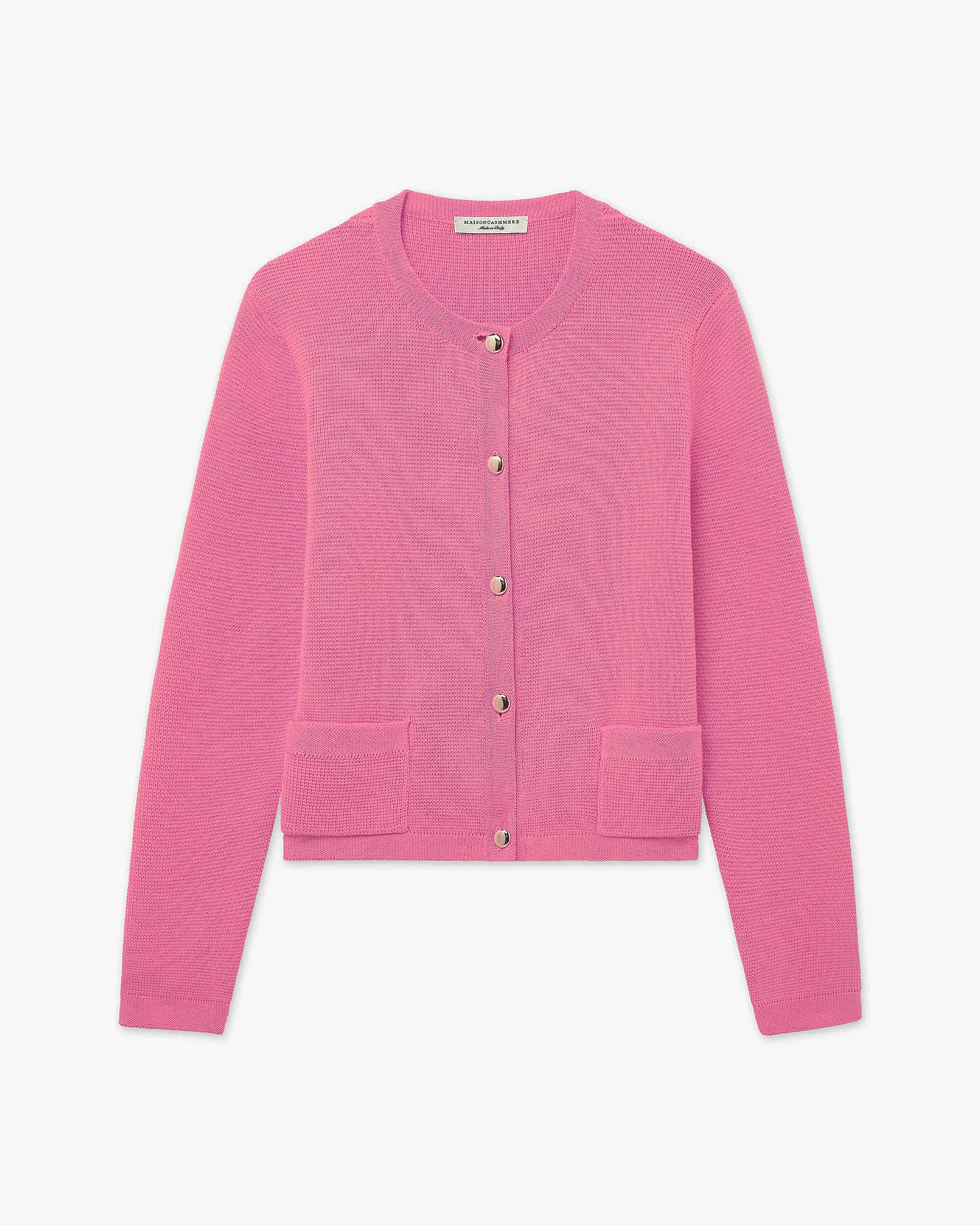 Oasi Crew Neck Cardigan - Fuchsia Cotone
