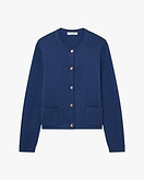 Oasi Rundhals Strickjacke - Blau