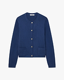 Oasi Rundhals Strickjacke - Blau