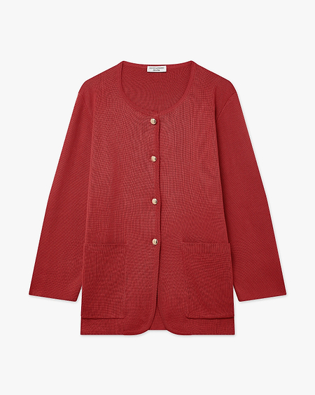 Women's Oasi Knit Jacket - Red Cotone