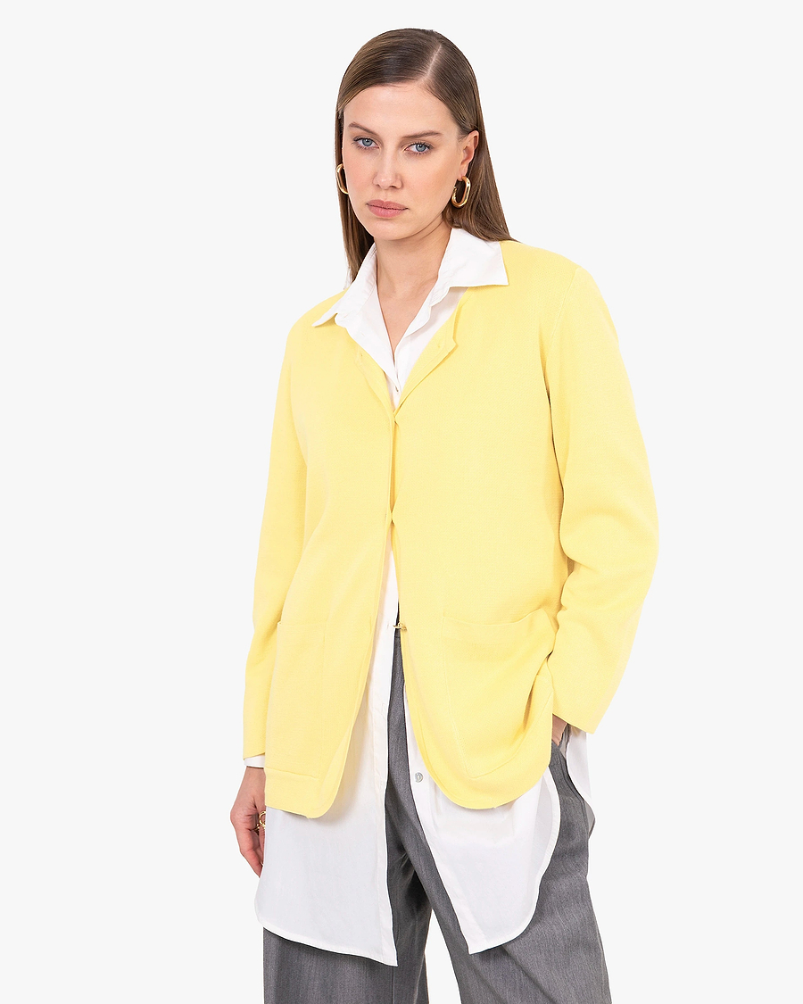 Women's Oasi Knit Jacket - Yellow Cotone