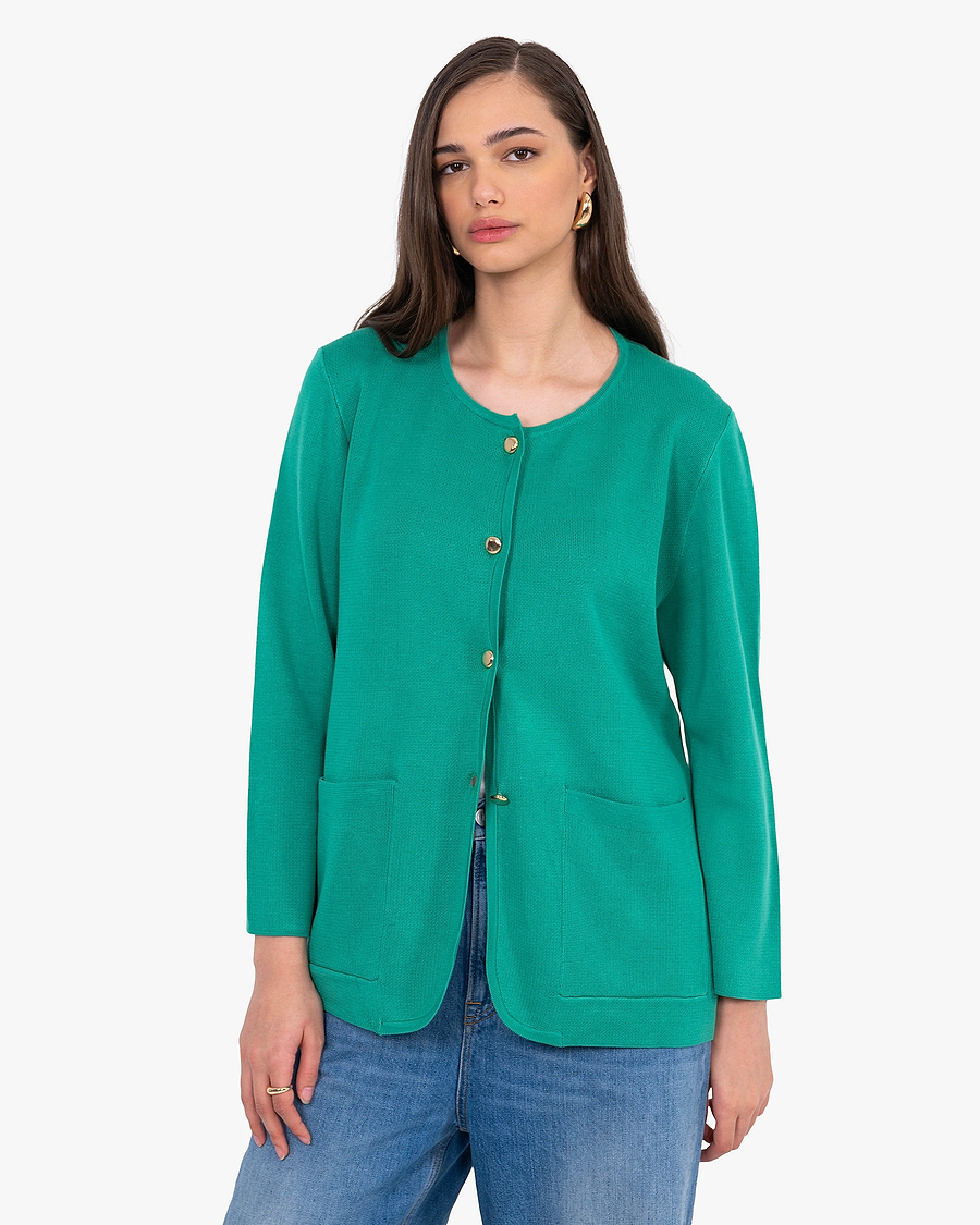 Women's Oasi Knit Jacket - Green Cotone