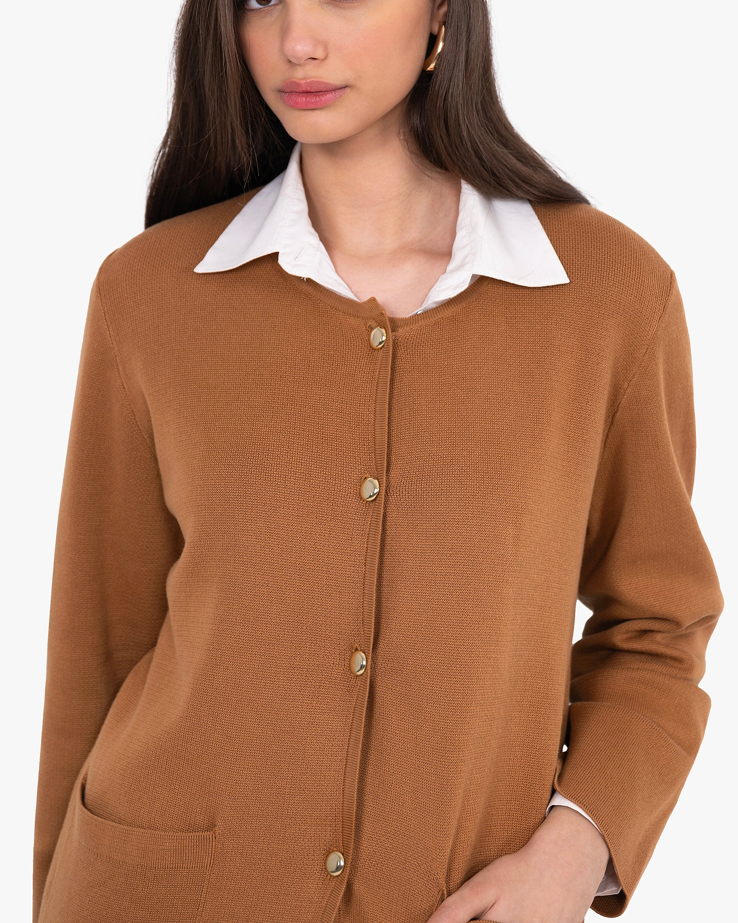 Women's Oasi Knit Jacket - Hazelnut Cotone