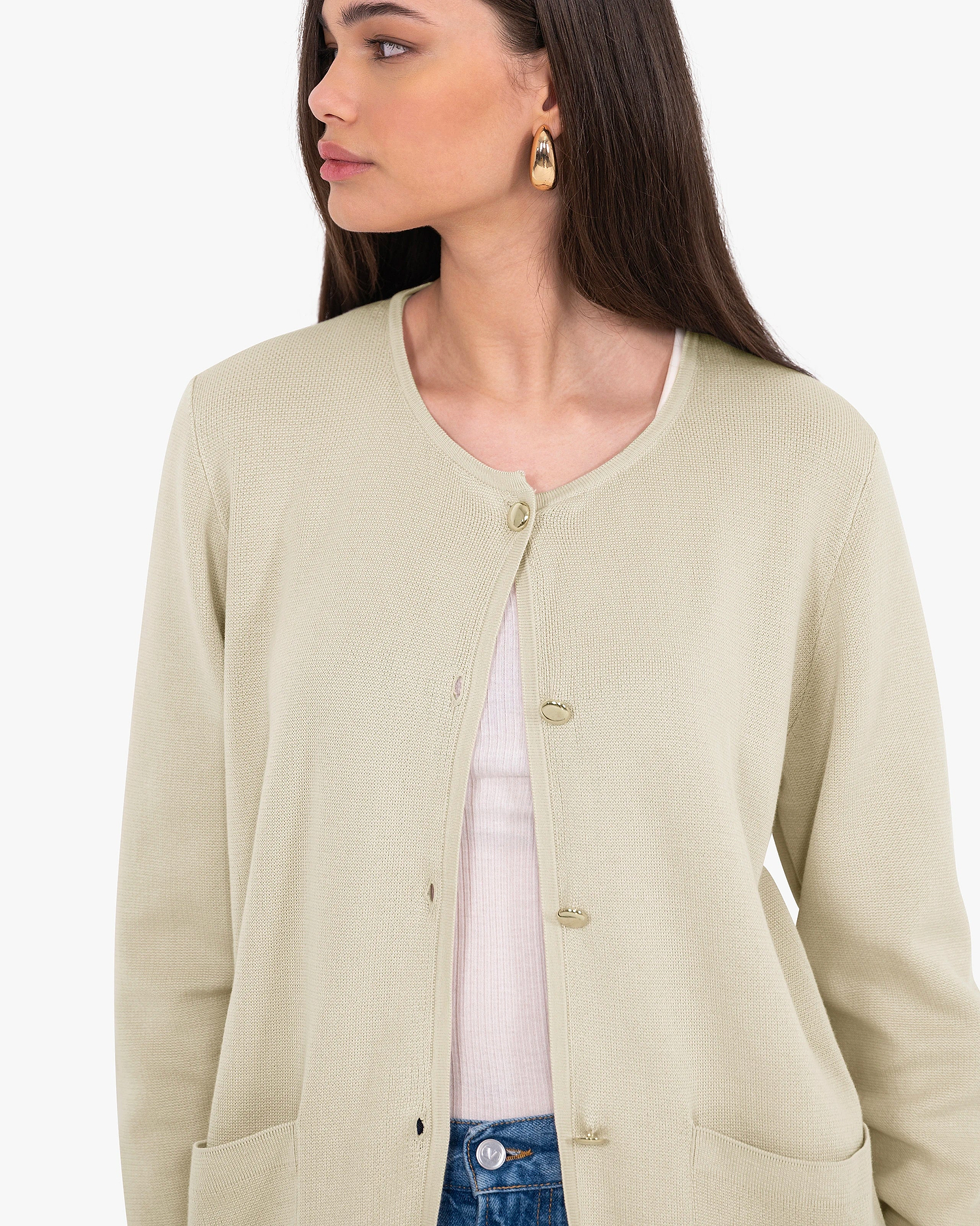 Women's Oasi Knit Jacket - Beige Cotone