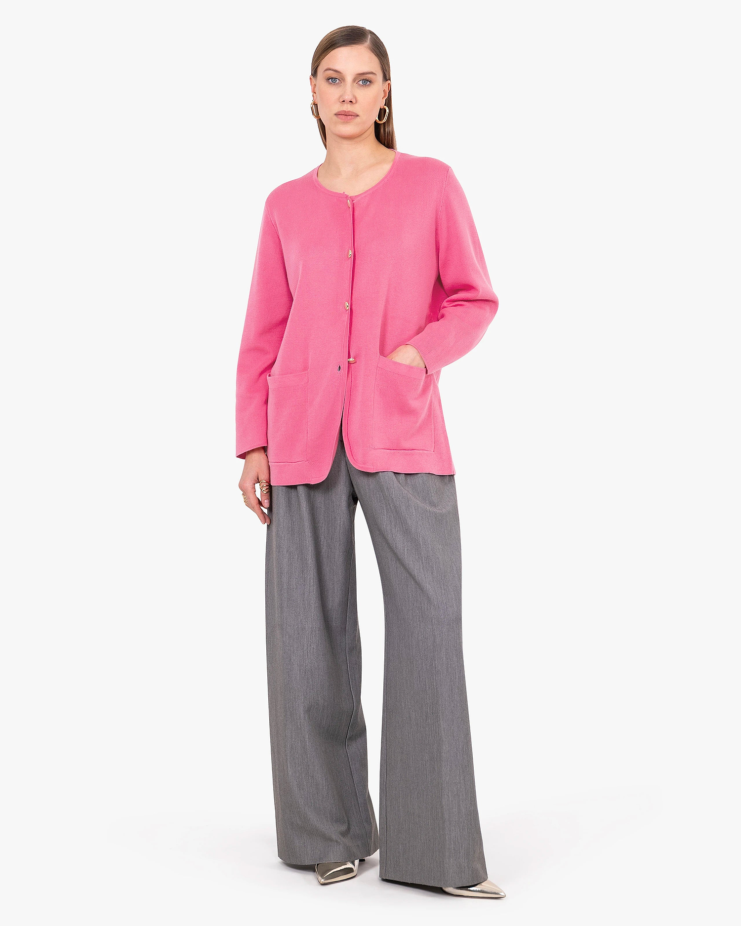 Women's Oasi Knit Jacket - Fuchsia Cotone