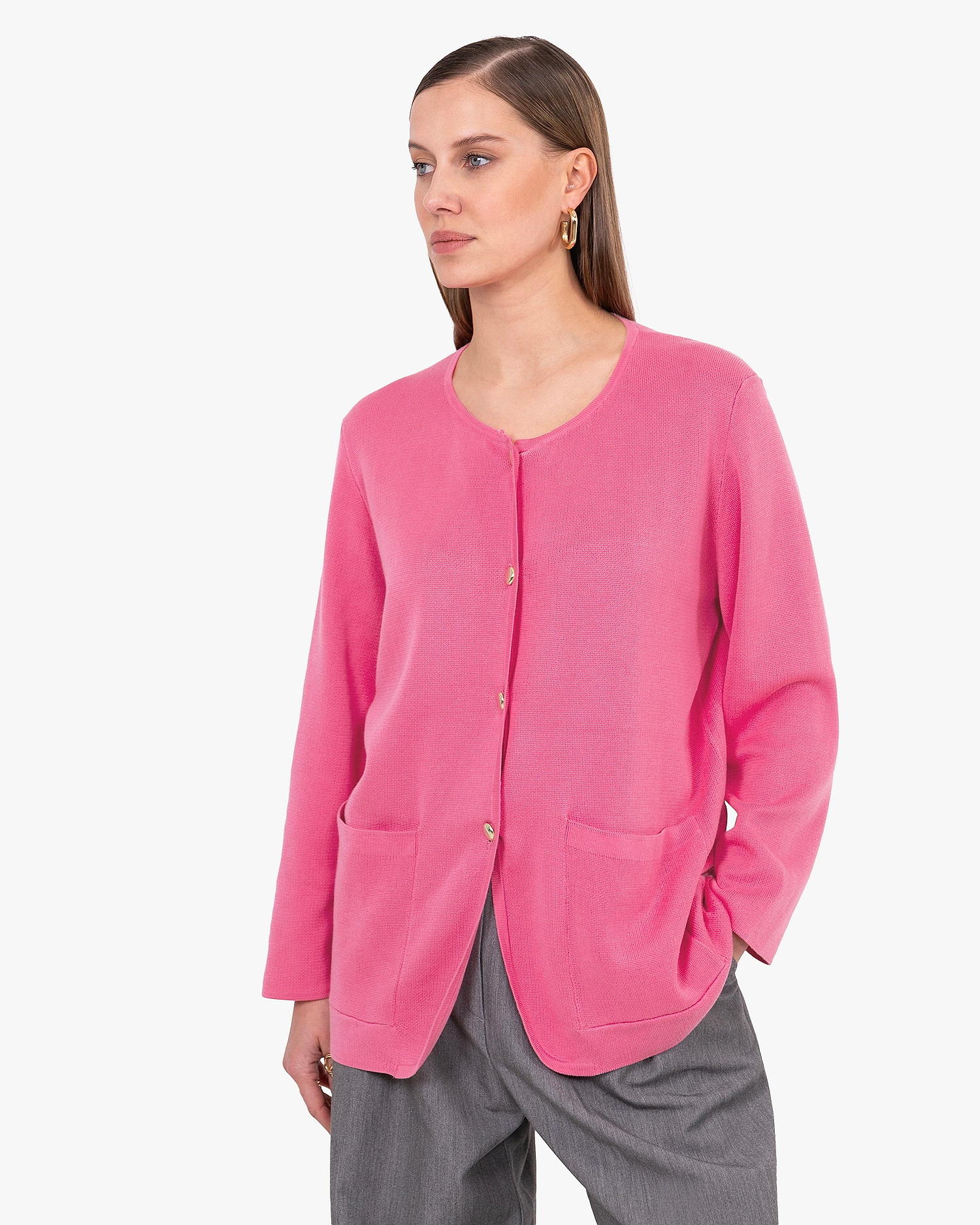 Women's Oasi Knit Jacket - Fuchsia Cotone