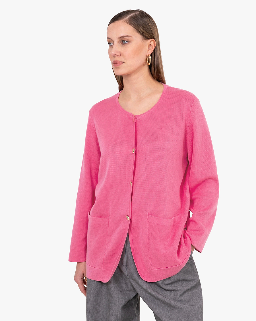 Women's Oasi Knit Jacket - Fuchsia Cotone