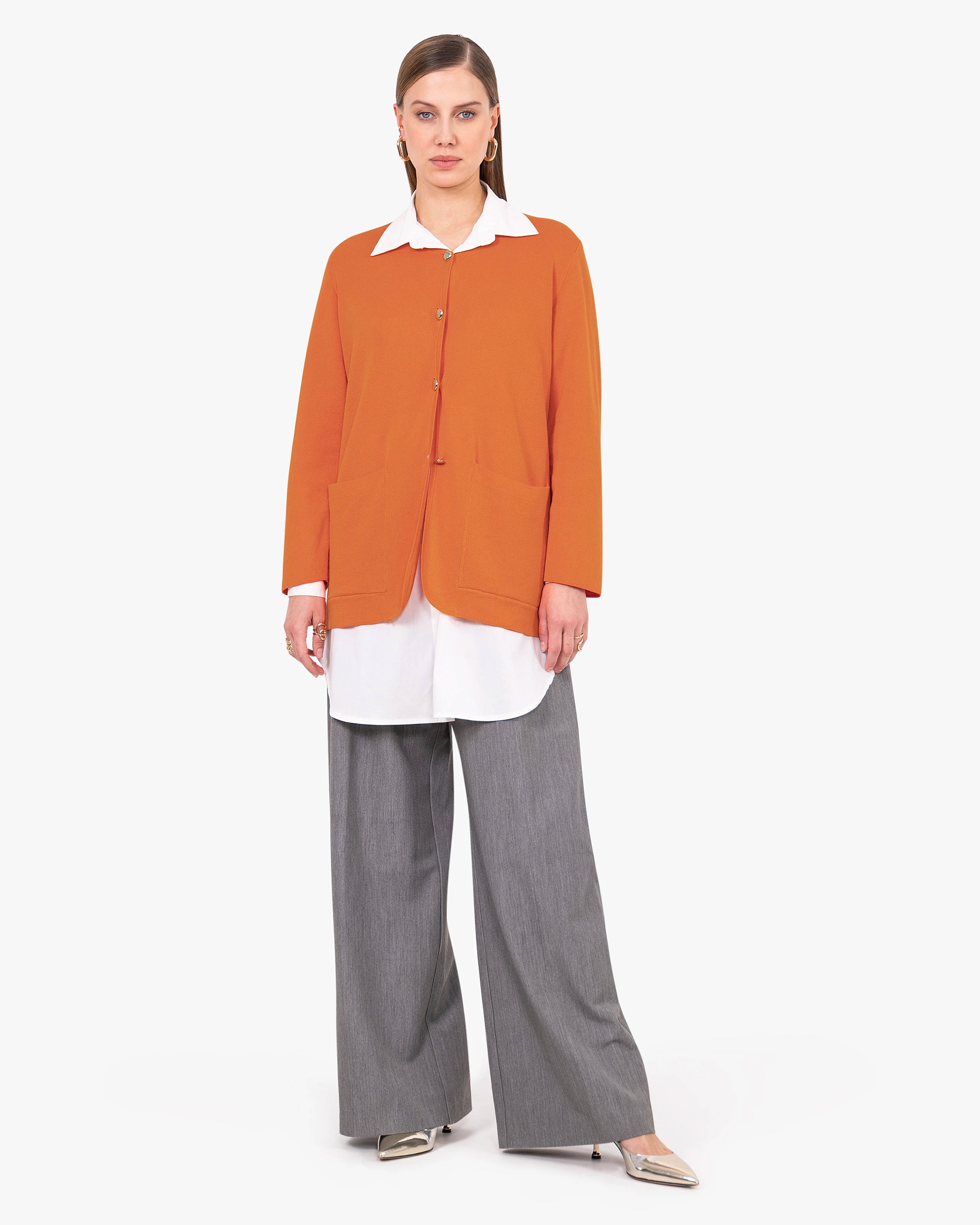 Women's Oasi Knit Jacket - Orange Cotone