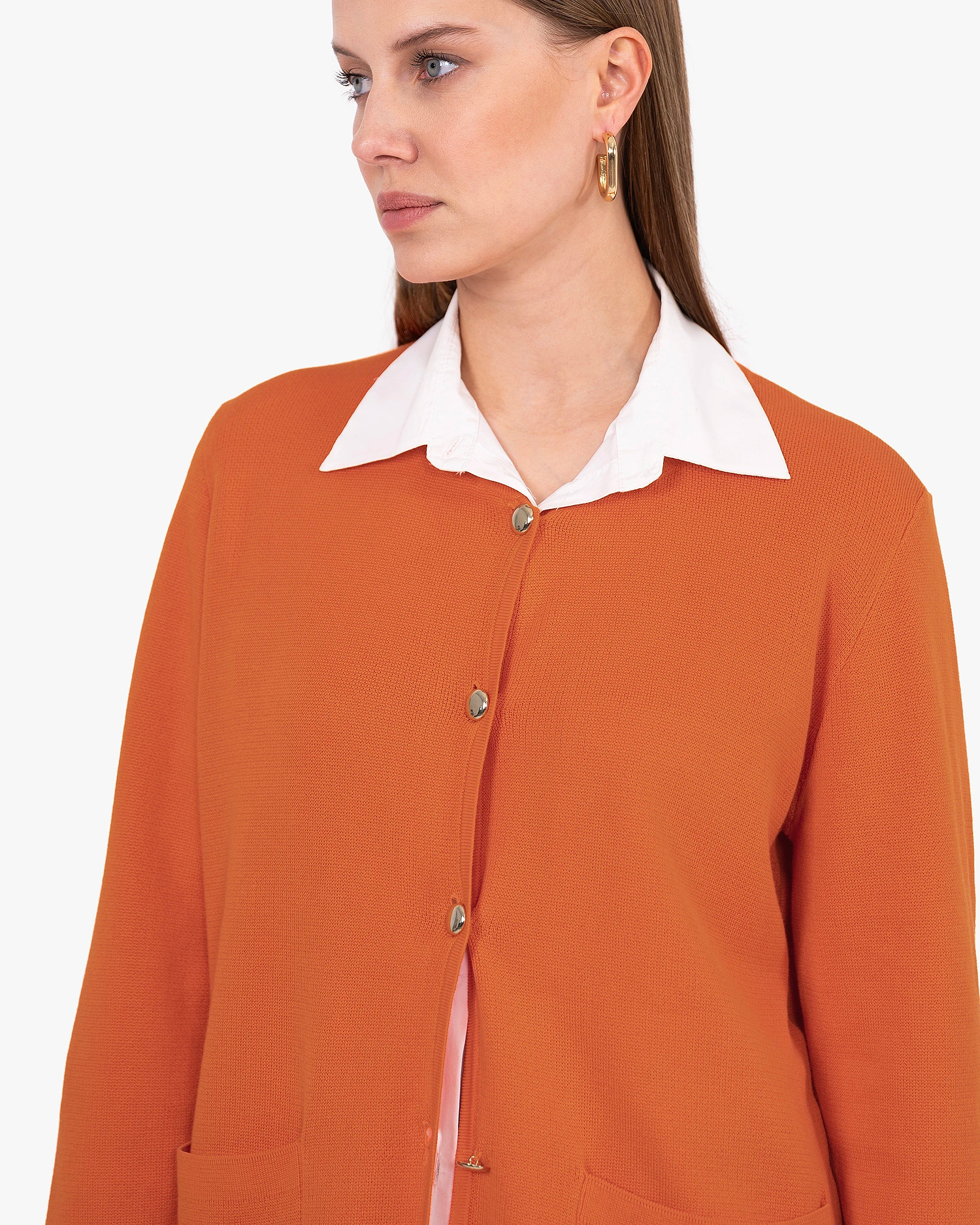 Women's Oasi Knit Jacket - Orange Cotone