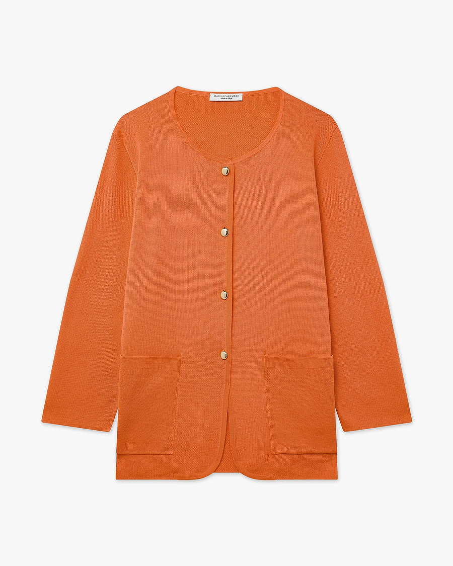 Women's Oasi Knit Jacket - Orange Cotone