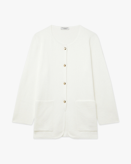 Women's Oasi Knit Jacket - White Cotone