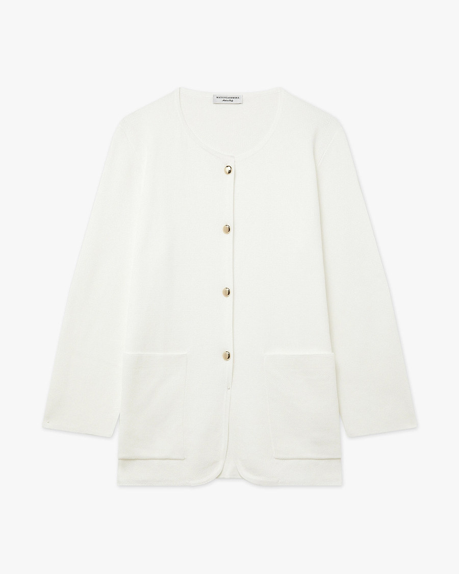 Women's Oasi Knit Jacket - White Cotone