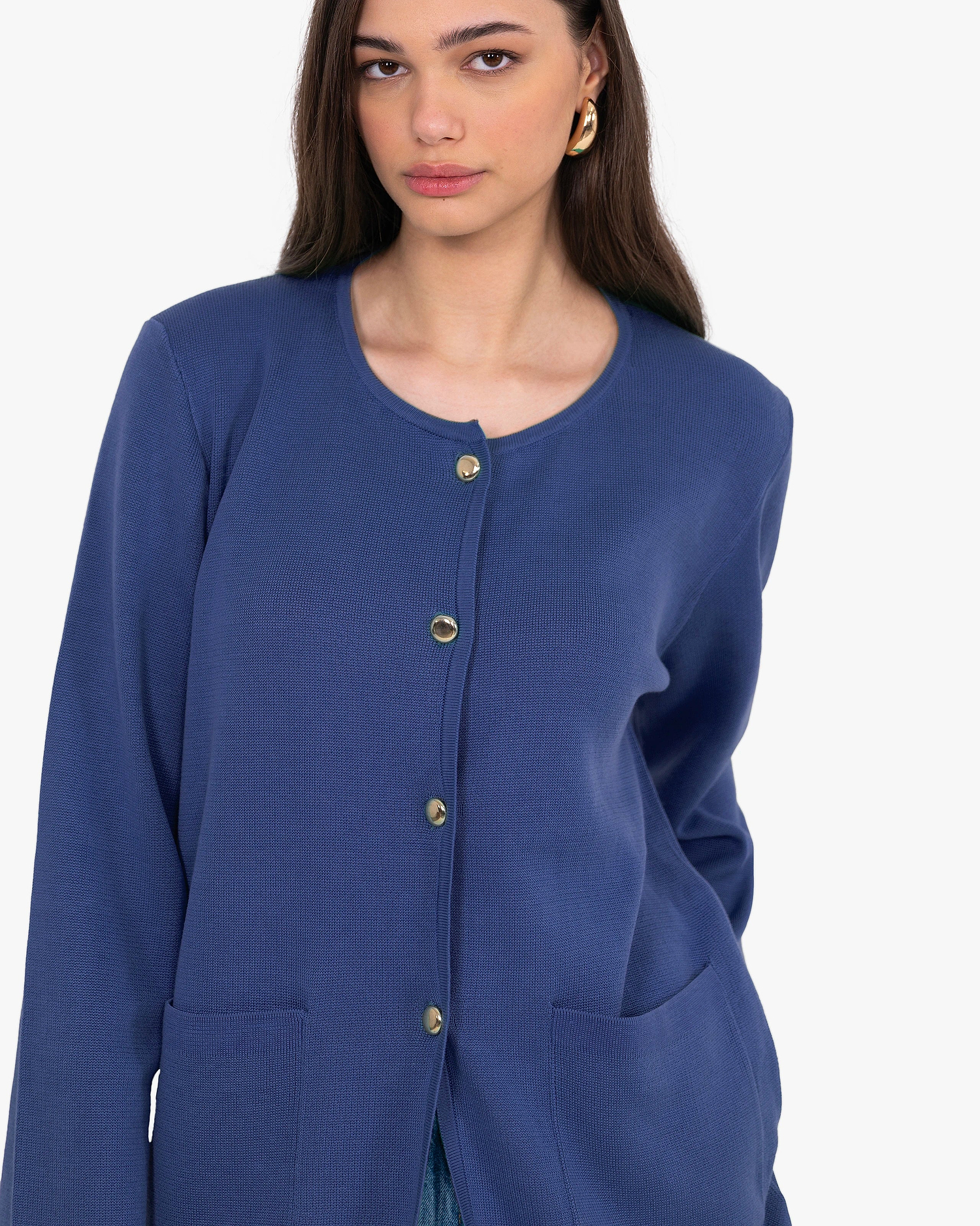 Women's Oasi Knit Jacket - Blue Cotone